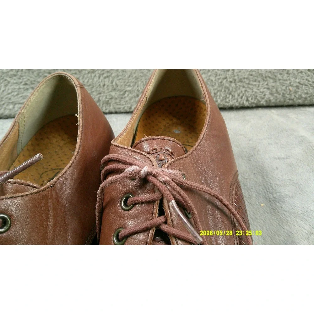 Ariat Woven Leather Oxford Mens‎ 8.5 Brown Good Tassel Lace Up Dress Shoes 16124